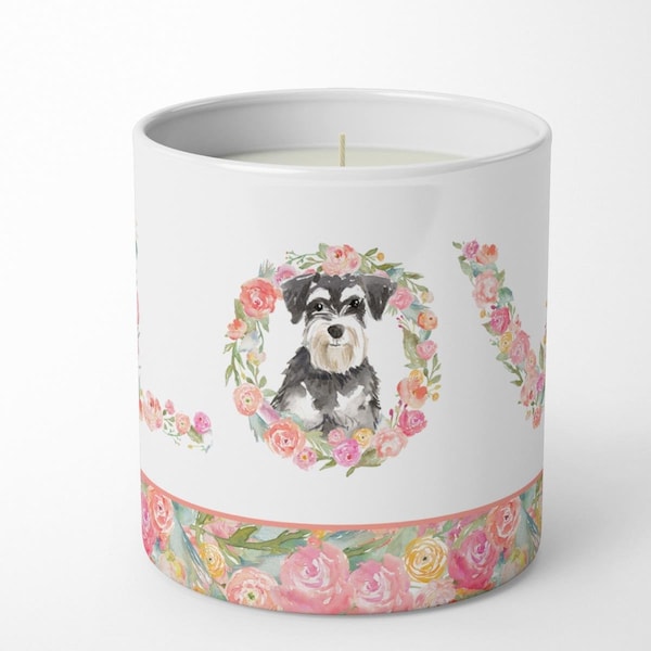 Carolines Treasures 3.75 x 3.25 in. Unisex Schnauzer Love 10 oz Decorative Soy Candle WDK4597CDL - main